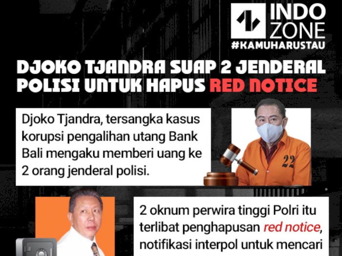 Djoko Tjandra Suap 2 Jenderal Polisi Untuk Hapus Red Notice