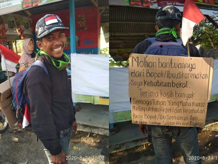 Kena PHK Akibat Covid-19, Pria Ini Nekat Jalan Kaki dari Jakarta ke Surabaya Untuk Pulkam