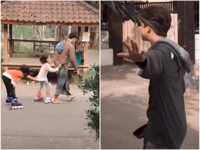 Viral Video Pria Pulang Shalat Langsung Dikerumuni Bocah Kecil, ini Sosoknya yang Pemalu
