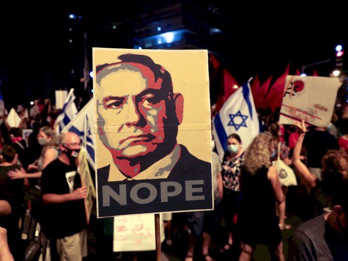 FOTO: Unjuk Rasa Menuntut Netanyahu Berhenti Karena Infeksi Virus Corona Melonjak
