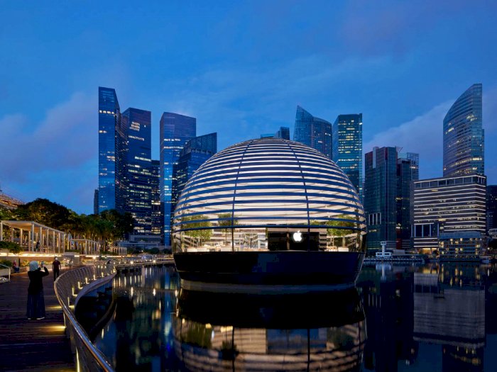 Wah! Apple Buka Toko Terapung Cantik di Marina Bay Singapura