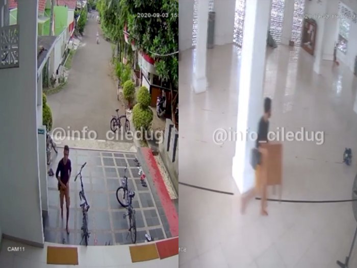 Viral Rekaman CCTV Pria Curi  Kotak Amal di Dalam Masjid, Netizen: Neraka Jalur Prestasi 