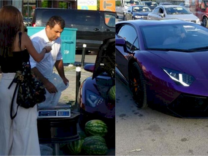 Pria Ini Pakai Lamborghini untuk Jualan Semangka, Berakhir Didenda Polisi