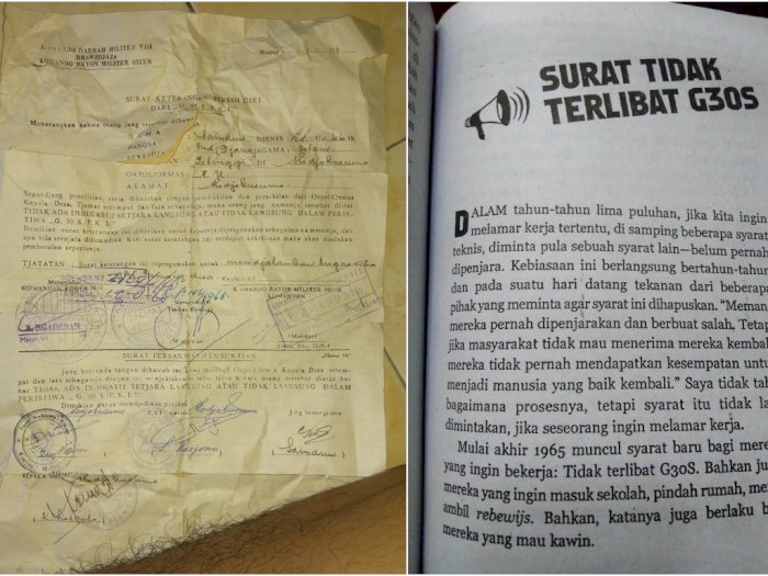 Surat Bersih Diri dari G30S/PKI Viral, Dipakai untuk Melamar TNI, PNS, dan Daftar Sekolah