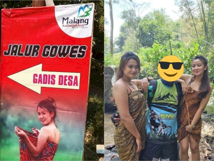 Ada Logo Pemkab Malang di Banner Wisata 'Mesum' Jalur Gowes Gadis Desa, Cuma Pakai Kemben