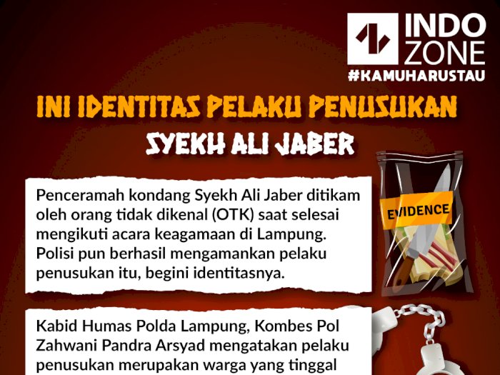 Ini Identitas Pelaku Penusukan Syekh Ali Jaber