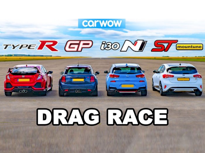 Melihat Drag Race Antara Mobil Civic Type R, MINI GP, I30N, dan Focus GT!