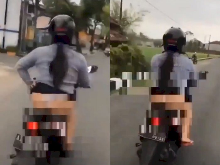 Video Wanita Montok Pamer Celana Dalam saat Naik Motor, Jadi Buruan Polisi