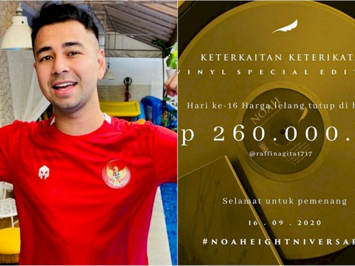 Raffi Ahmad Menangkan Lelang Vinyl Emas Milik NOAH Senilai Rp260 Juta