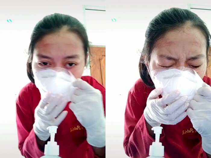 Video Petugas Medis Kesakitan Saat Lepaskan Masker yang Menempel, Bikin Netizen Sedih