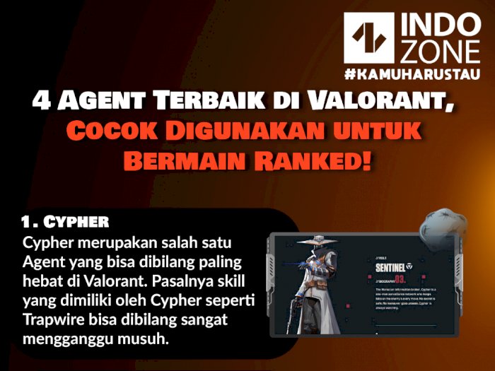 5 Agent Terbaik di Valorant, Cocok Digunakan untuk Bermain Ranked!
