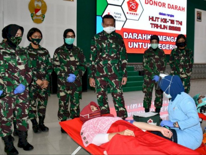 Jelang HUT TNI, Kodam I/BB Adakan Donor Darah bertajuk 'Darahku Mengalir untuk Negeriku'