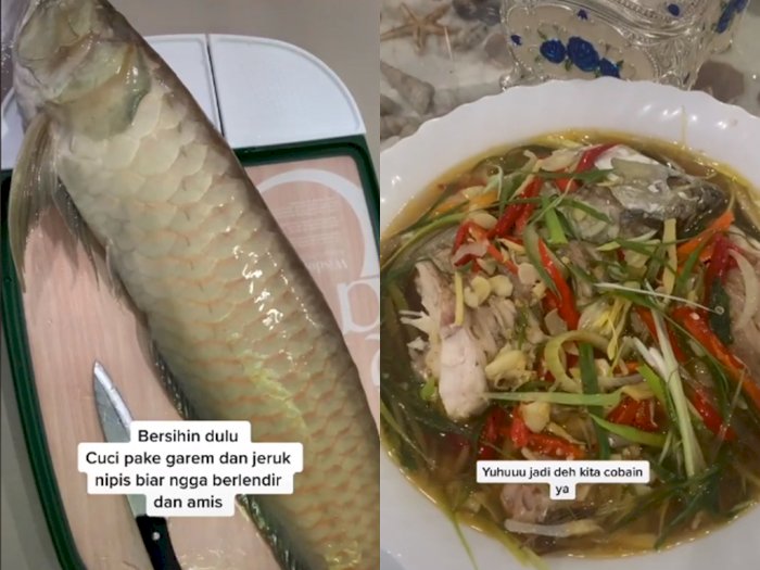 Viral Video Cewek yang Masak Steam Ikan Arwana, Bikin Netizen Melongo