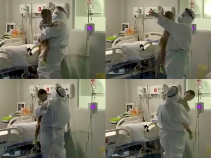 Mengharukan! Video Petugas Medis Coba Tenangkan Balita yang Diduga Terinfeksi COVID-19