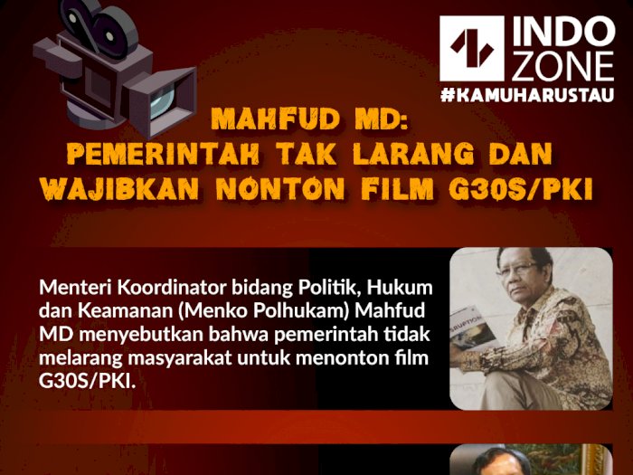 Mahfud MD: Pemerintah Tak Larang dan Wajibkan Nonton Film G30S/PKI