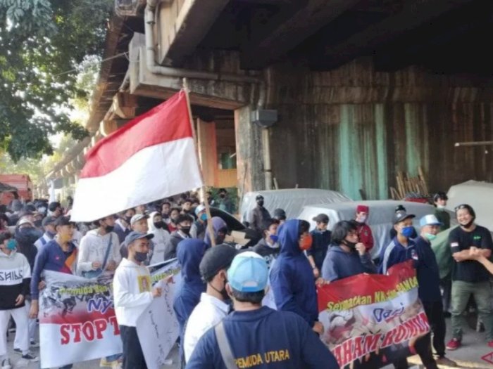 Aksi Tolak PKI di Masa Pandemi, Ratusan Demonstran Berkumpul di Tanjung Priok
