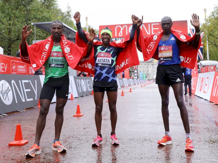 FOTO: Atlet Ethiopia Shura Kitata Memenangkan London Marathon 2020