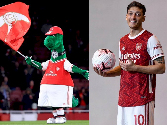 Murah Hati, Ozil Mau Bayar Gaji Maskot Gunnersaurus yang Dihentikan Arsenal
