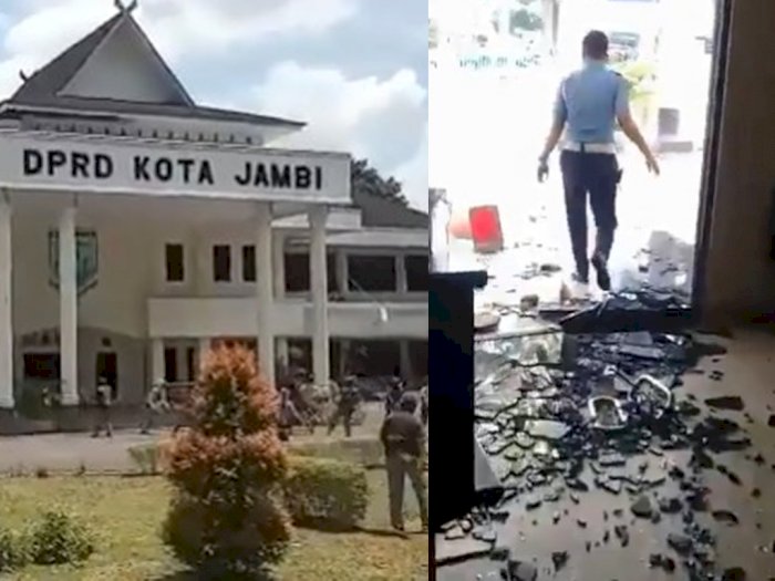 Mencekam! Video Diduga Anak STM Turun Tangan Ikut Demo, Gedung DPRD Hancur Dilempari