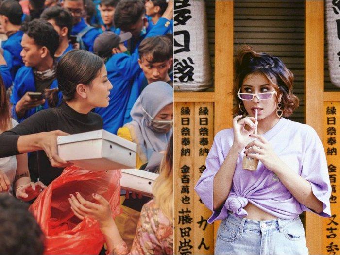 Pernah Bagikan Nasi Kotak Saat Demo, Aksi Awkarin Bagi-bagi Nasi Lagi Ditunggu Netizen