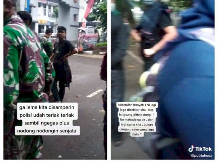 Cerita Mahasiswa Disamperin Polisi saat Istirahat Bubar Demo: Untung Ada Bapak TNI