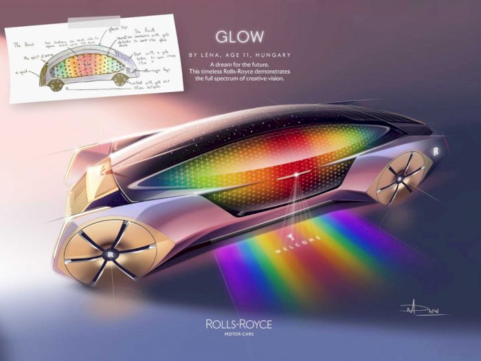 Rolls-Royce Buat Render Mobil Futuristik dari Sketsa Gambar Anak-Anak!