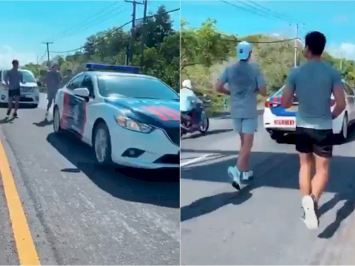 Enaknya Jadi Orang Kaya, Cuma Jogging Saja Sampai Dikawal Mobil Polisi