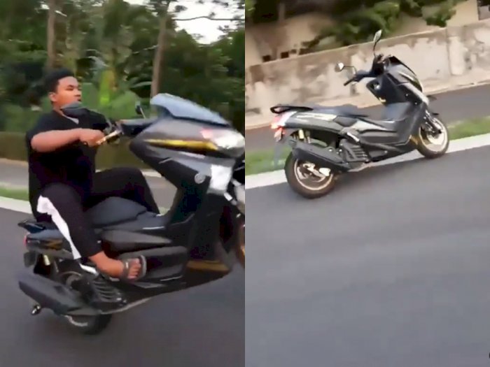 Niatnya Mau Wheelie, Pemuda ini Malah Terjatuh, Netizen: Kasian Motornya