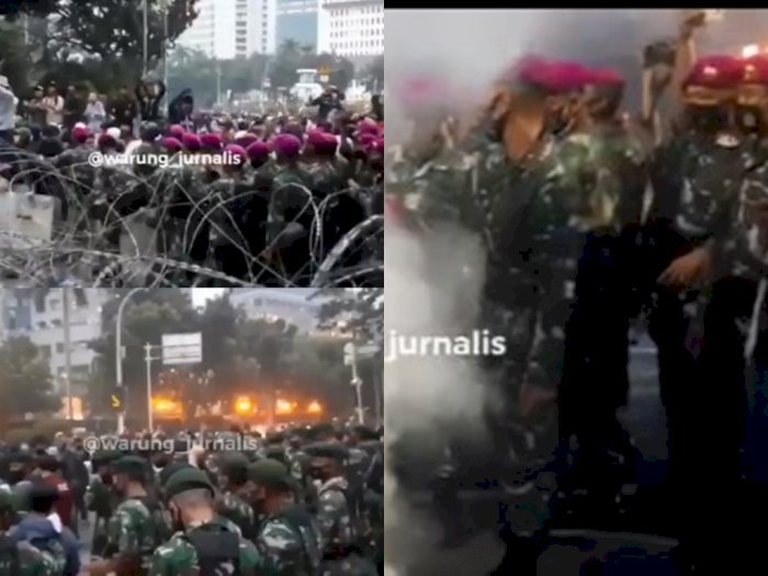 Video Tentara Kawal Demonstran saat Bubar dari Demo Omnibus Law, 'Terima Kasih Bapak TNI'