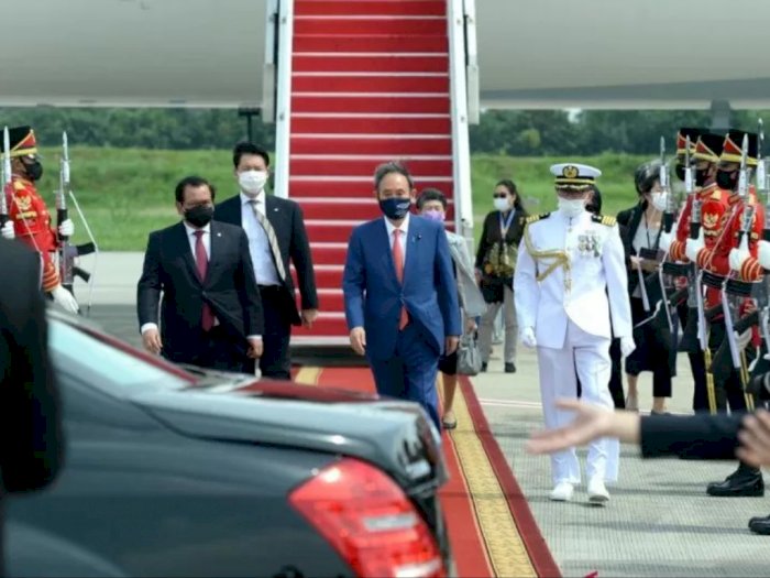 Presiden Joko Widodo Sambut Kedatangan Perdana Menteri Jepang di Istana Bogor