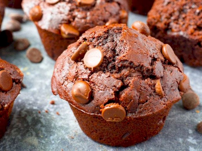 Resep Mudah Muffin Cokelat Bertabur Choco Chip