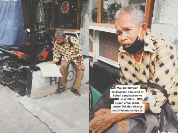 Kakek ini Masih Semangat Cari Nafkah dengan Jualan Kalender & Poster, Bikin Netizen Mewek
