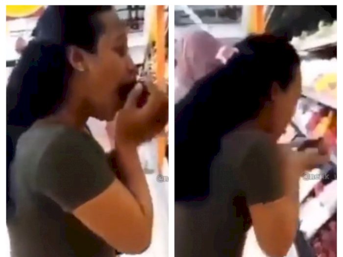 Viral 3 Remaja Wanita Makan Buah di Supermarket, Ditangkap Polisi dan Berujung Minta Maaf