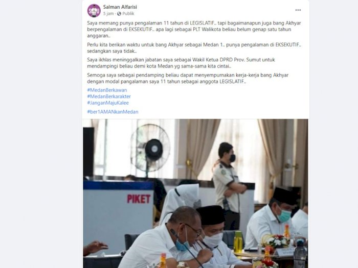 Pilkada Medan, Salman Relakan Jabatan Wakil Ketua DPRD Sumut Demi Kota Medan