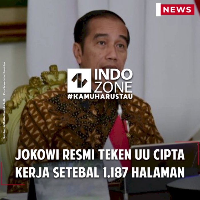 Jokowi Resmi Teken UU Cipta Kerja Setebal 1.187 Halaman