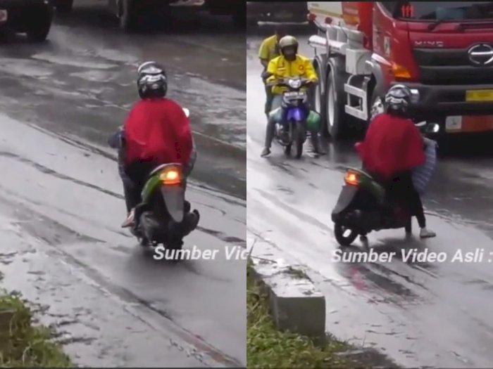 Video Wanita yang Ngedrift di Jalanan Licin Saat Ngerem, Netizen: Emak Berpengalaman