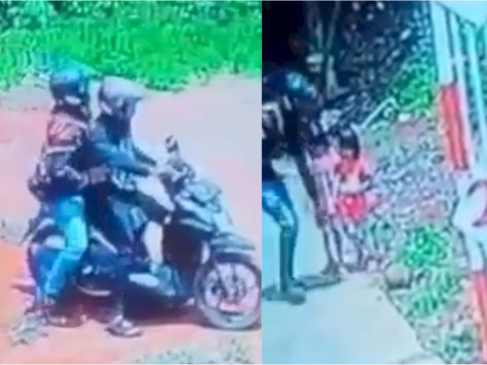 Dua Pria Terekam CCTV Jambret HP Anak Kecil, Netizen Salahkan Orangtuanya
