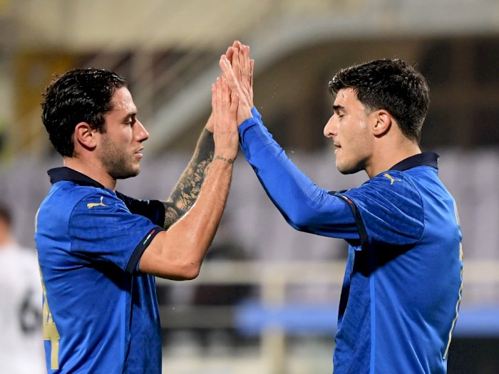 FOTO: Laga Persahabatan Internasional, Italia Menang Telak 4-0 Estonia