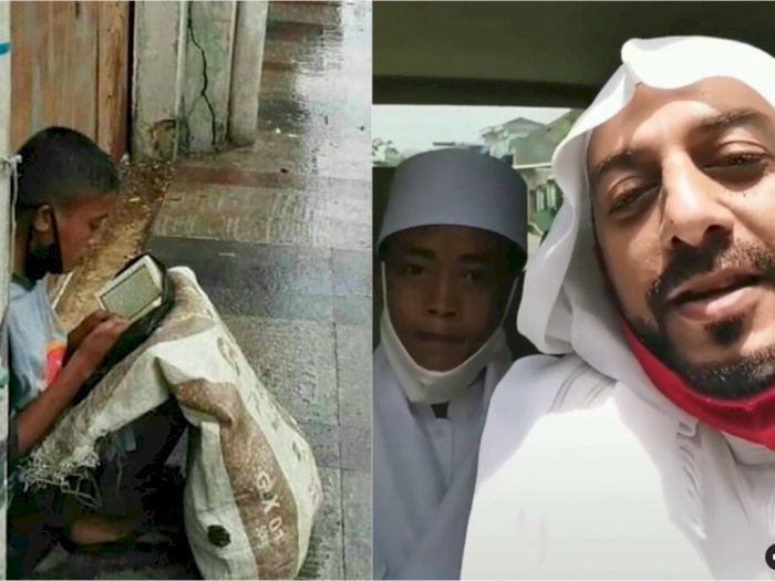 Syekh Ali Jaber Angkat Akbar Bocah Pemulung Viral Sebagai Anak: Nanti Kita Umrah Bareng