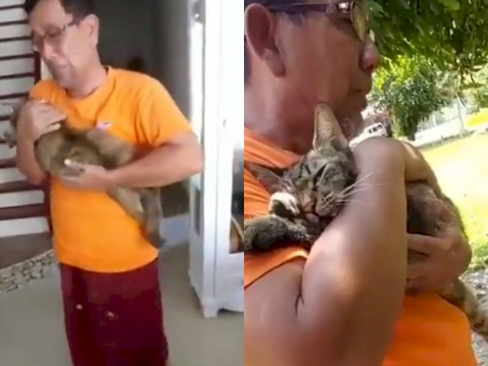 Enam Tahun Bersama dan Selalu Tidur Bareng, Bapak Ini Menangis Terisak saat Kucingnya Mati