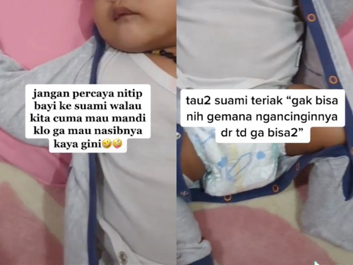 Curhat Istri Kapok Nitip Anak ke Suami yang Salah Pasang Baju, Netizen Salfok ke Muka Bayi