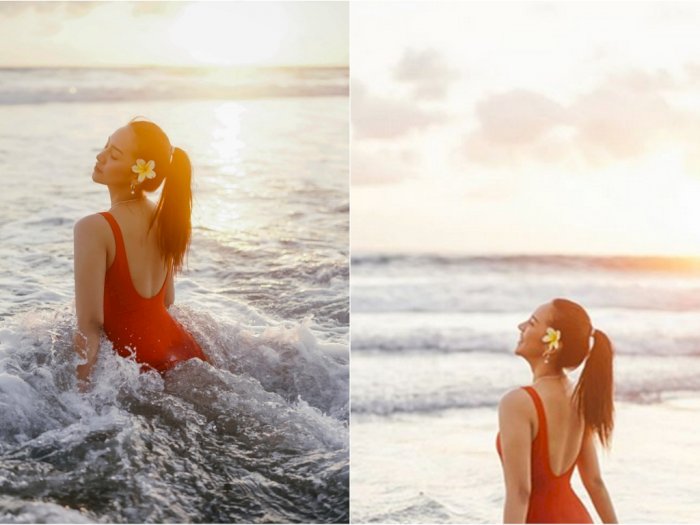Anya Geraldine Unggah Foto Pakai Swimsuit di Pantai, Netizen Mendadak Pengen Jadi Air Laut