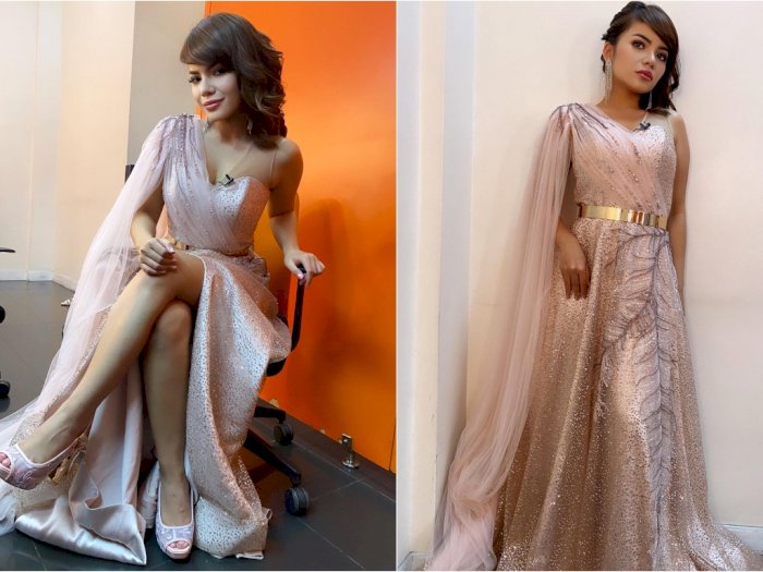 Tampil Anggun Pakai Gaun Panjang, Dinar Candy Malah Disebut Mirip Najwa Shihab