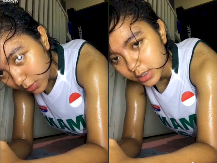 Cewek ini Bercucuran Keringat Saat Workout Dirumah, Netizen: Keren Sis