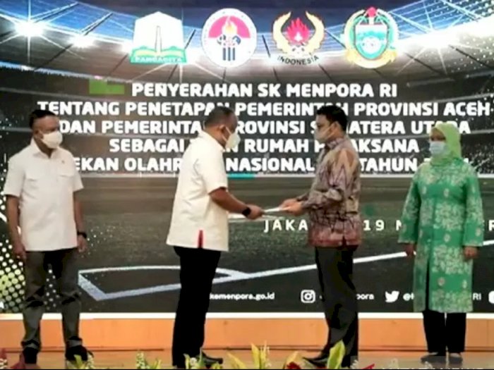 Menpora Serahkan SK Penetapan Aceh-Sumut Sebagai Tuan Rumah PON 2024
