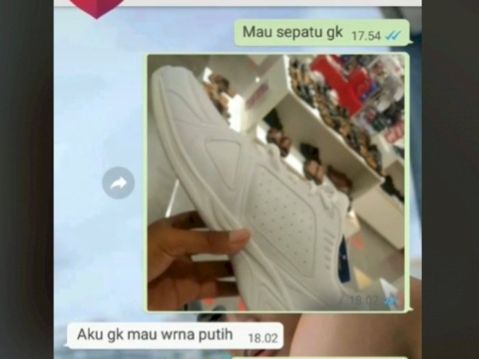 Viral Pasangan Kekasih Bertengkar di WA Gegara Sepatu, Nyesek Baca Isi Chatnya