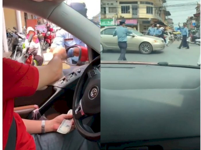 Video Saat Polisi yang Terima Uang dari Pengemudi Mobil Saat Macet, Jalan Langsung Dibuka