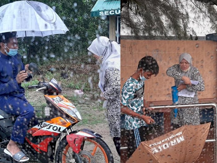 Perjuangan Haru Guru Kala Belajar Online, Datangi Rumah 38 Siswa Meski Hujan-hujanan
