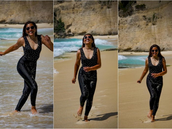 Asyik Main di Pinggir Pantai, Kulit Super Tanned Ashanty Bikin Netizen Salfok: Keling Bun!