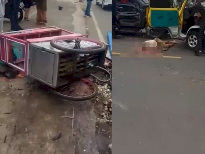 Pilu Mayat Pria Hancur dalam Kecelakaan Maut Sumedang, Gerobak Bakso Tergeletak di Jalan